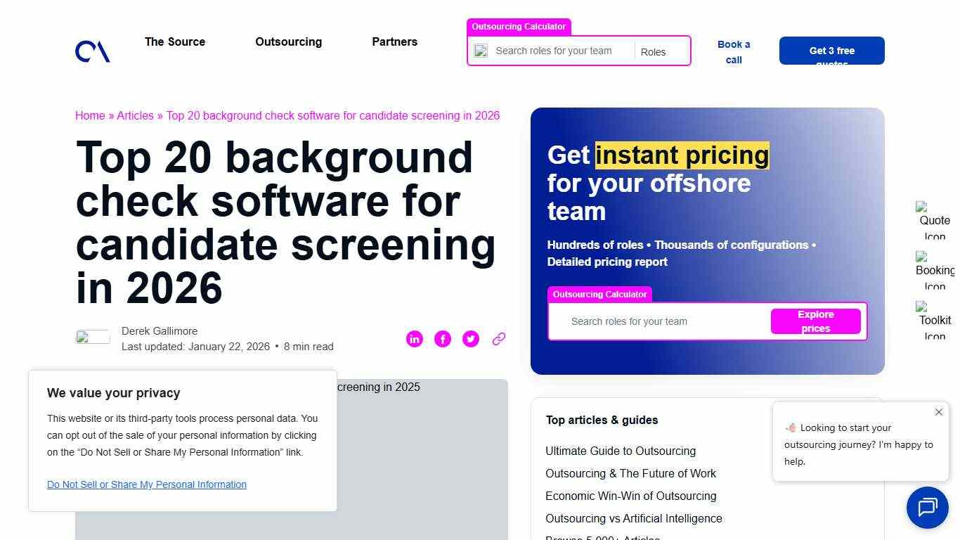 Top 20 background check software for candidate screening in 2026 Outsource Accelerator